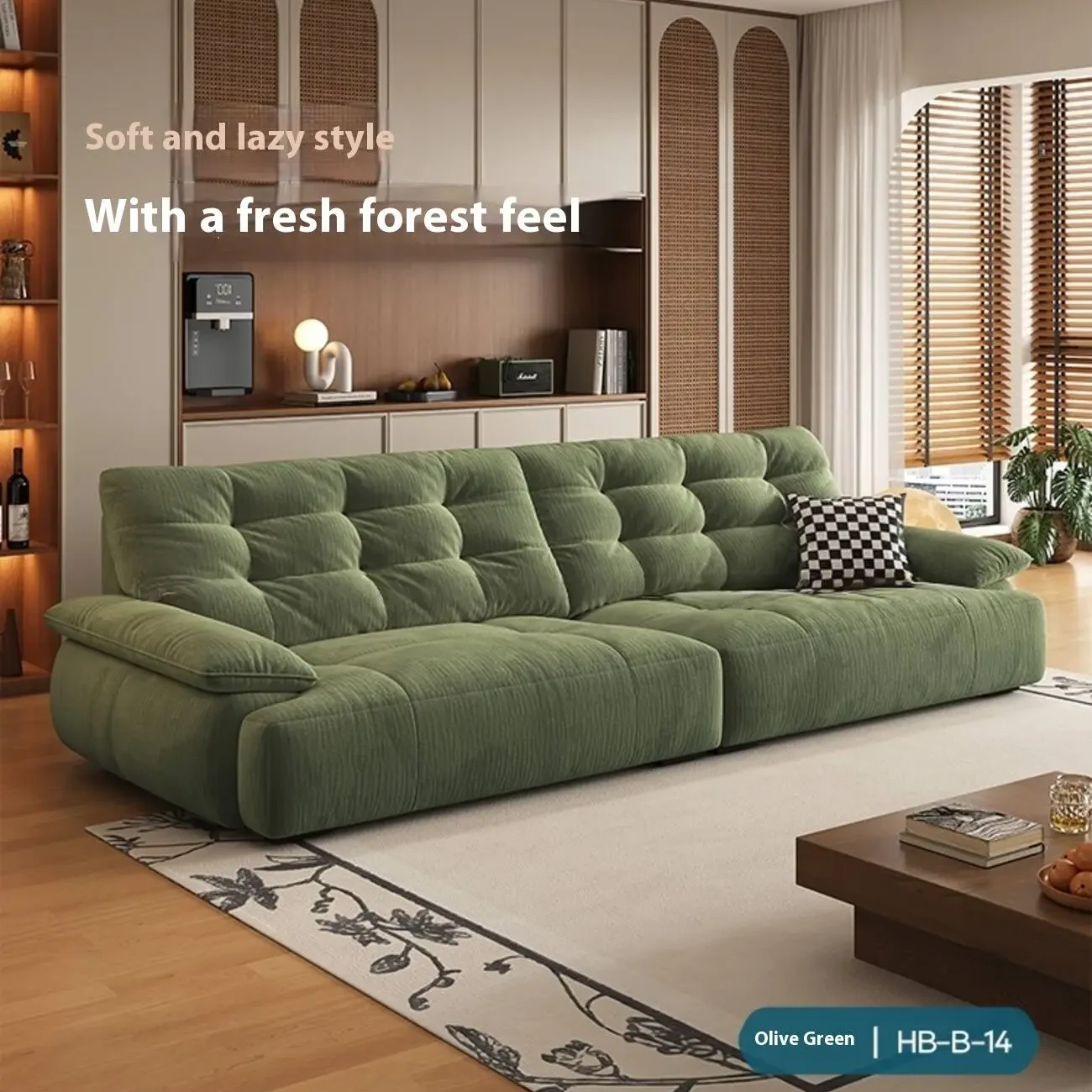 主图-07 Globe Sofa - New Vintage-Style Deep-Seat Fabric Sofa