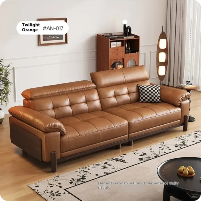 Globe Sofa - Oil-Waxed Leather French Solid Wood Sofa Globe Sofa - Oil-Waxed Leather French Solid Wood Sofa