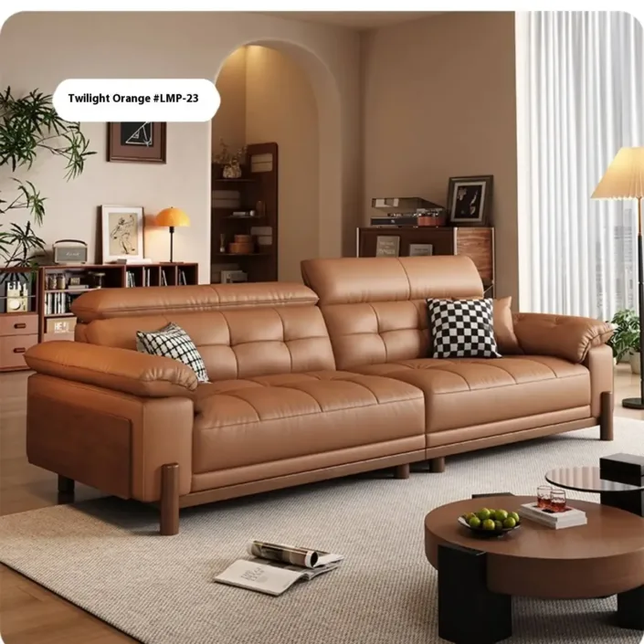 Globe Sofa - Vintage Solid Wood Top-Grain Leather Sofa Globe Sofa - Vintage Solid Wood Top-Grain Leather Sofa