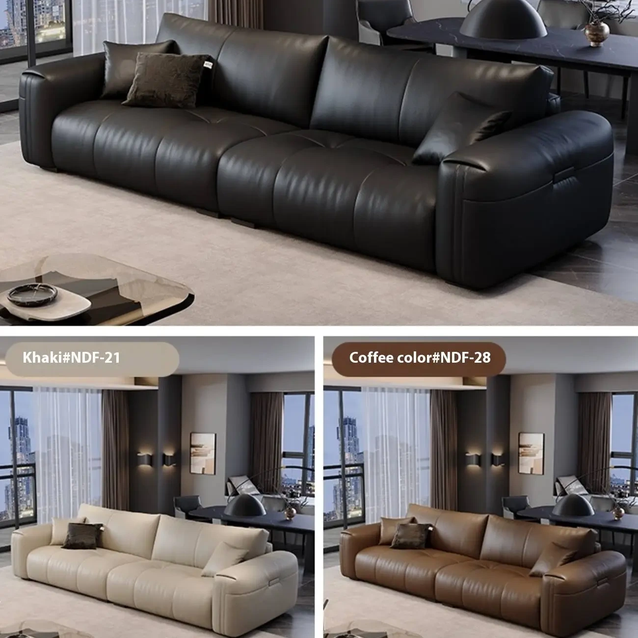主图-07 Globe Sofa - Minimalist Comfort Cloud Leather Sofa