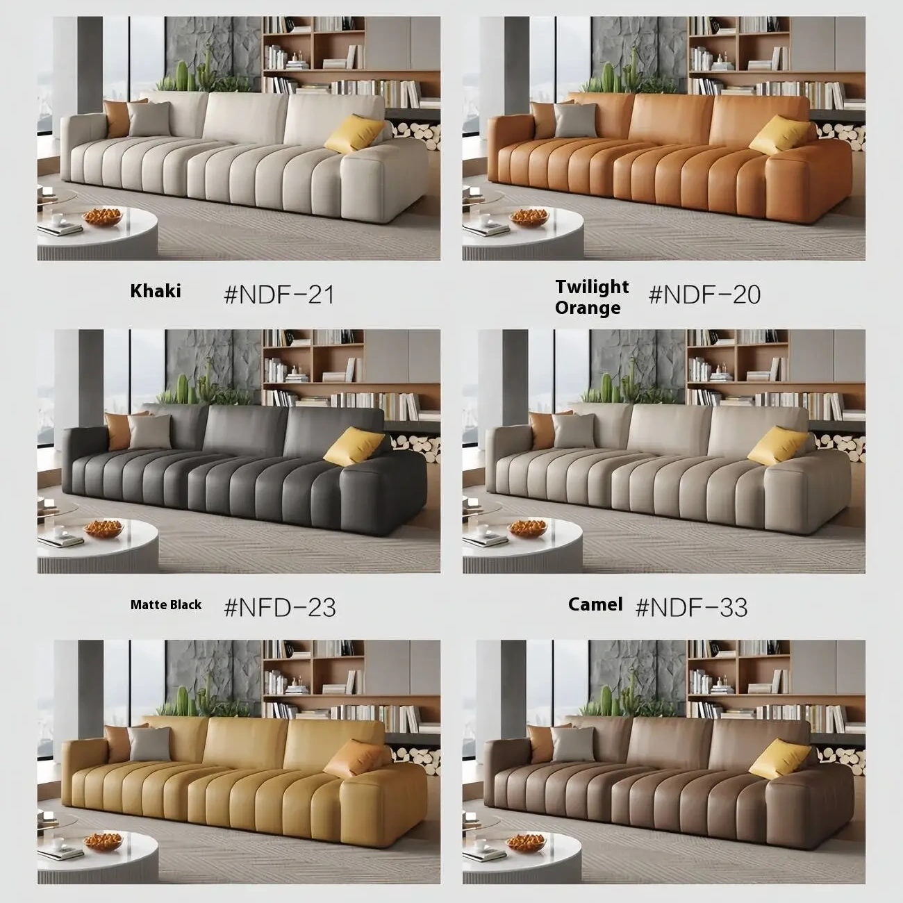主图-07 Globe Sofa - Light luxury piano key leather sofa