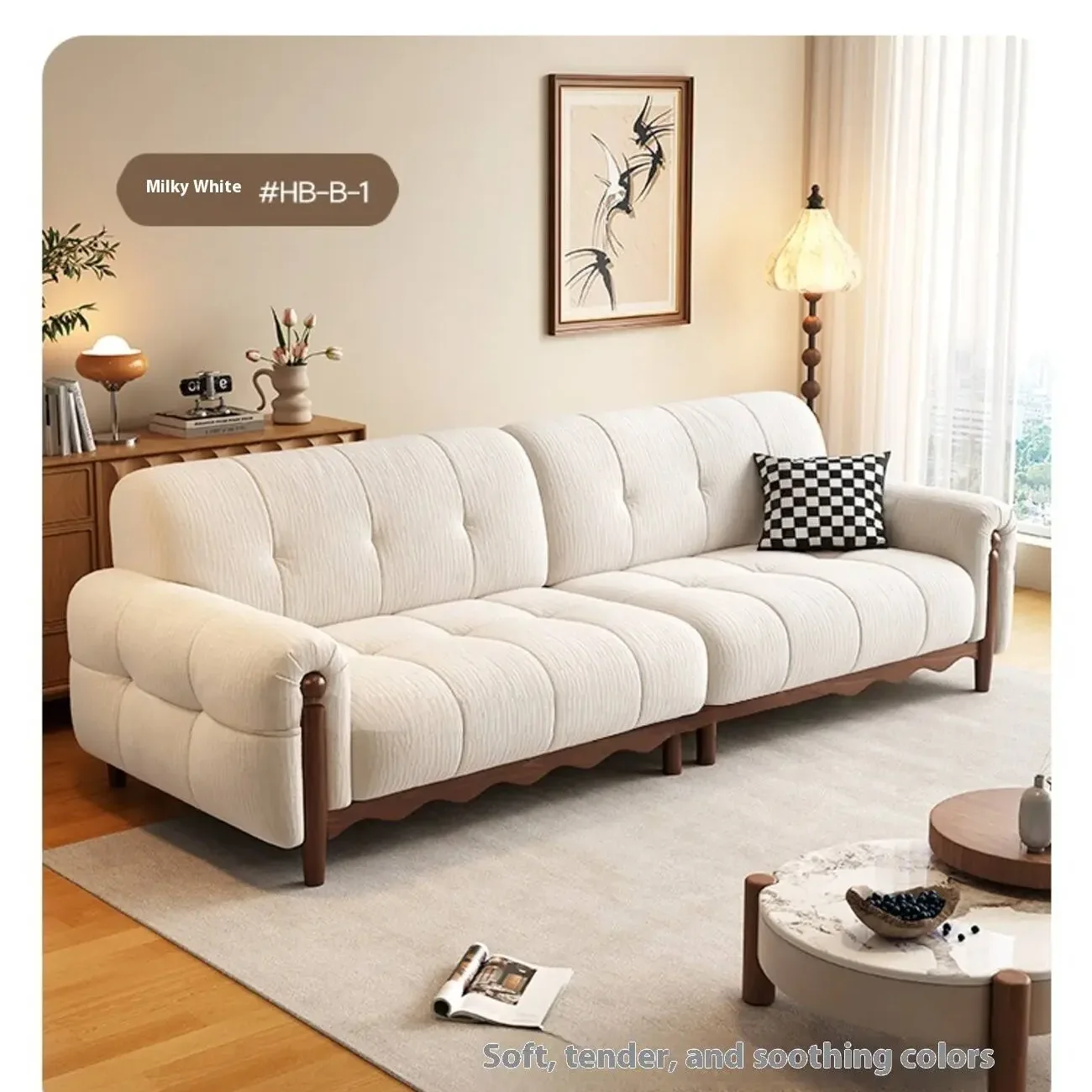 主图-08 Globe Sofa - New Solid Wood Chenille French Sofa