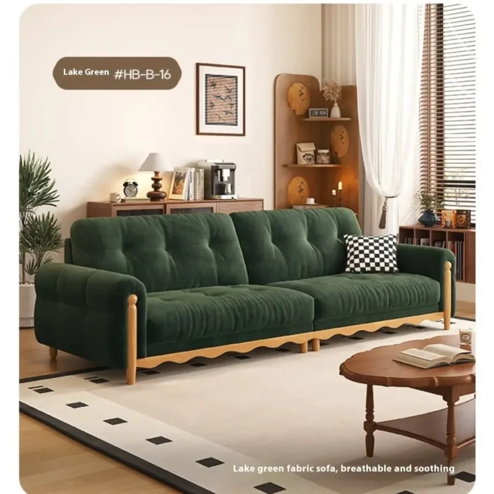 Globe Sofa - Solid Wood Mid-Century Straight-Back Chenille Sofa Globe Sofa - Solid Wood Mid-Century Straight-Back Chenille Sofa