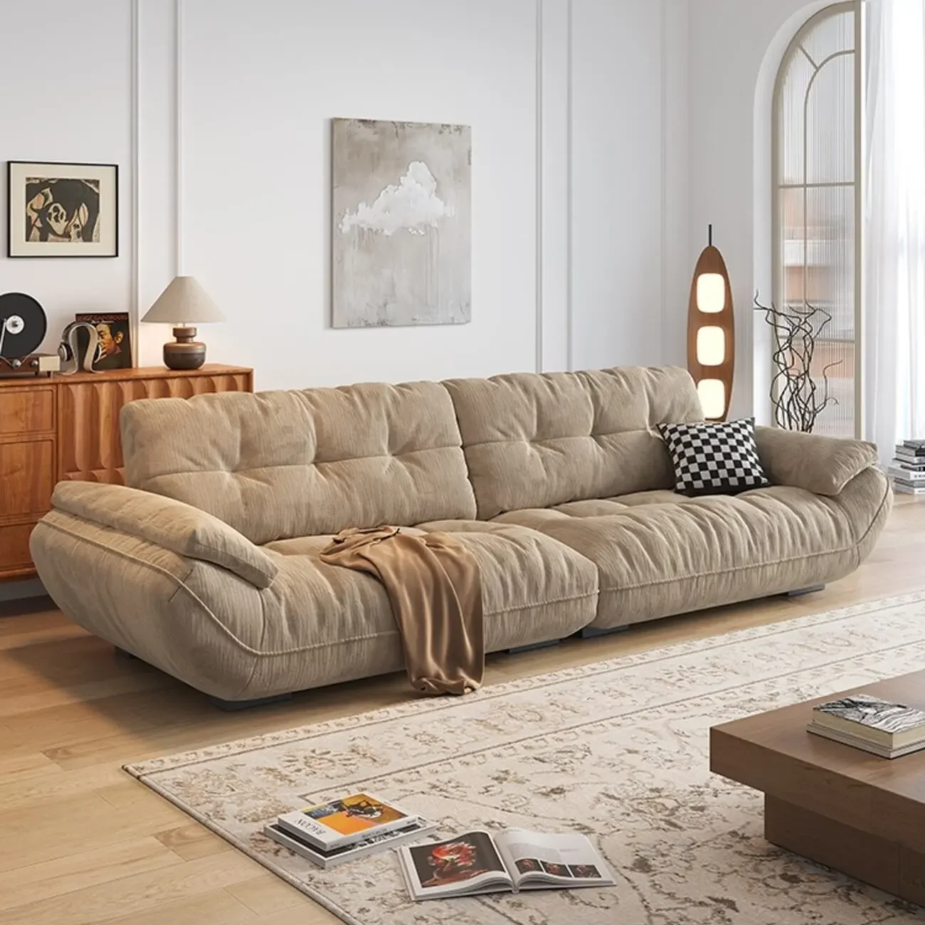 主图-08 Globe Sofa - New Modern Cream Cloud Sofa