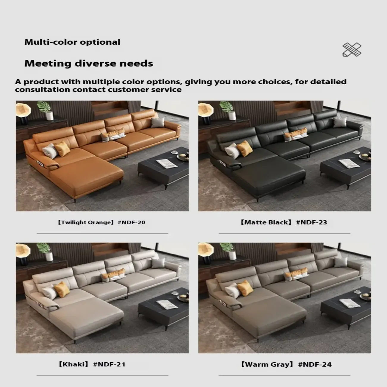 主图-08 Globe Sofa - Italian Minimalist Top-Grain Leather Chaise Corner Sofa