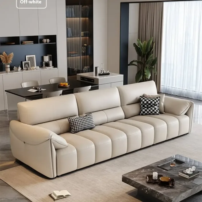 Globe Sofa - Light-Luxury Cream Style Top-Grain Leather Sofa Globe Sofa - Light-Luxury Cream Style Top-Grain Leather Sofa