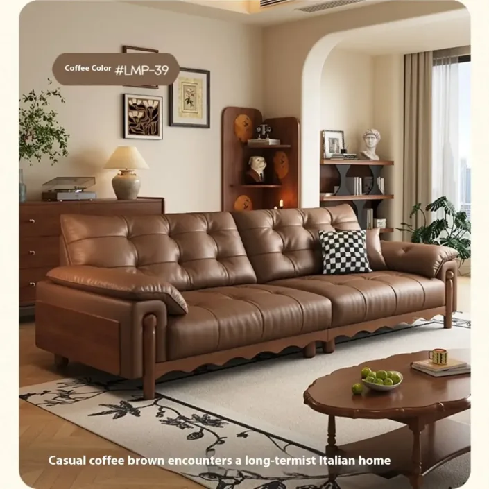 Globe Sofa - Italian Minimalist Mid-Century Cloud Leather Sofa Globe Sofa - Italian Minimalist Mid-Century Cloud Leather Sofa