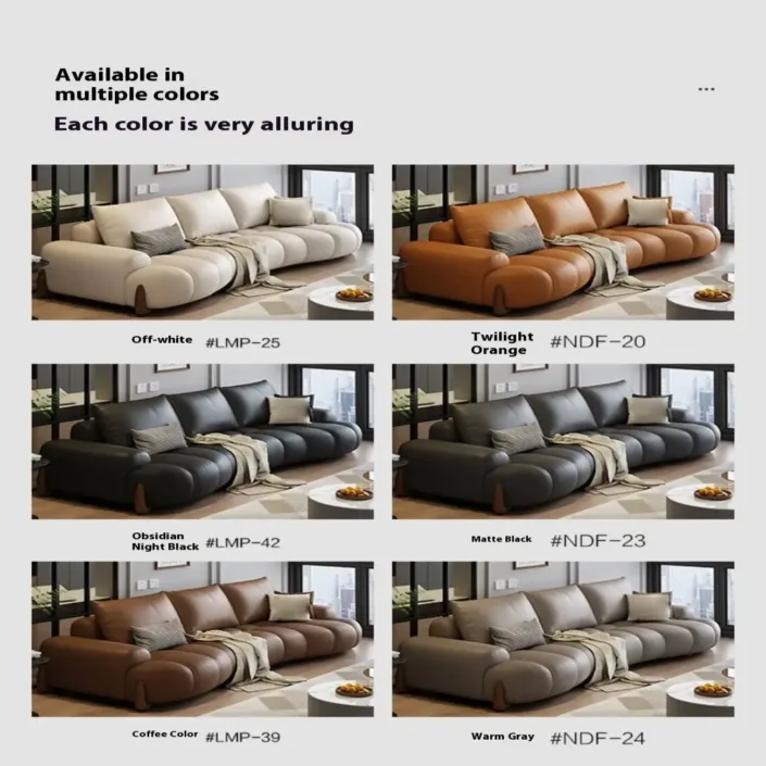 Globe Sofa - Italian Curved Cream-Colored Leather Sofa Globe Sofa - Italian Curved Cream-Colored Leather Sofa