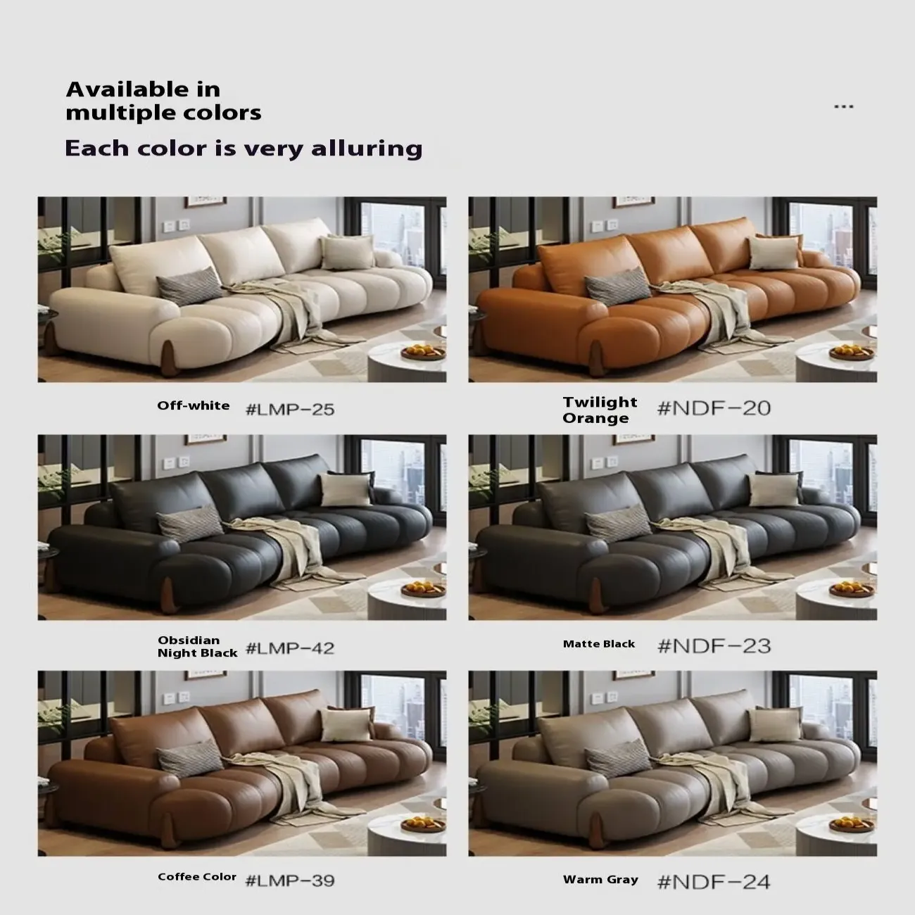 主图-08 Globe Sofa - Italian Curved Cream-Colored Leather Sofa