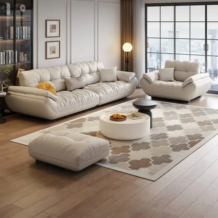 Globe Sofa - Luxury-inspired modern beige leather sofa Globe Sofa - Luxury-inspired modern beige leather sofa