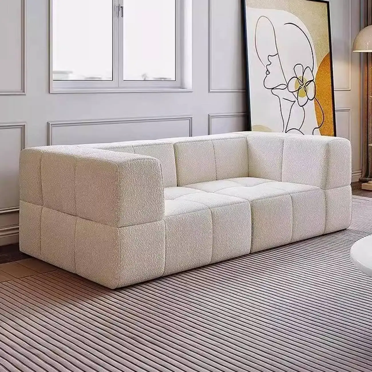 主图-1 Globe Sofa - Vertical-flow tofu module compression sofa