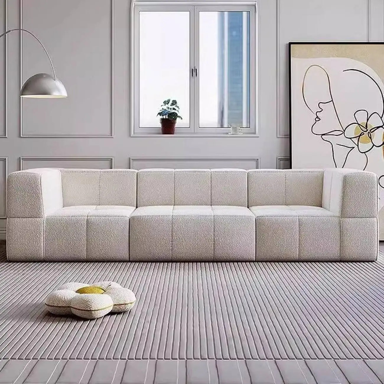 主图-6 Globe Sofa - Vertical-flow tofu module compression sofa
