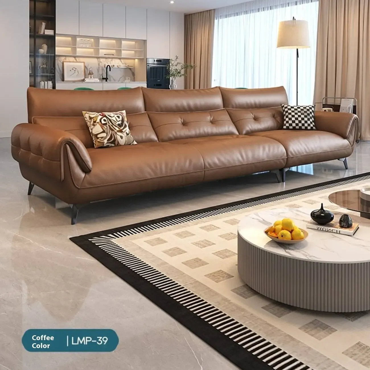 主图07 Globe Sofa - Compact-style straight-back leather sofa