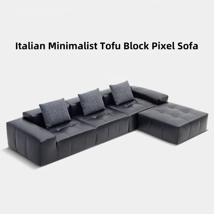 Italian Minimalist Tofu-Block Pixel-Compressed Sofa
