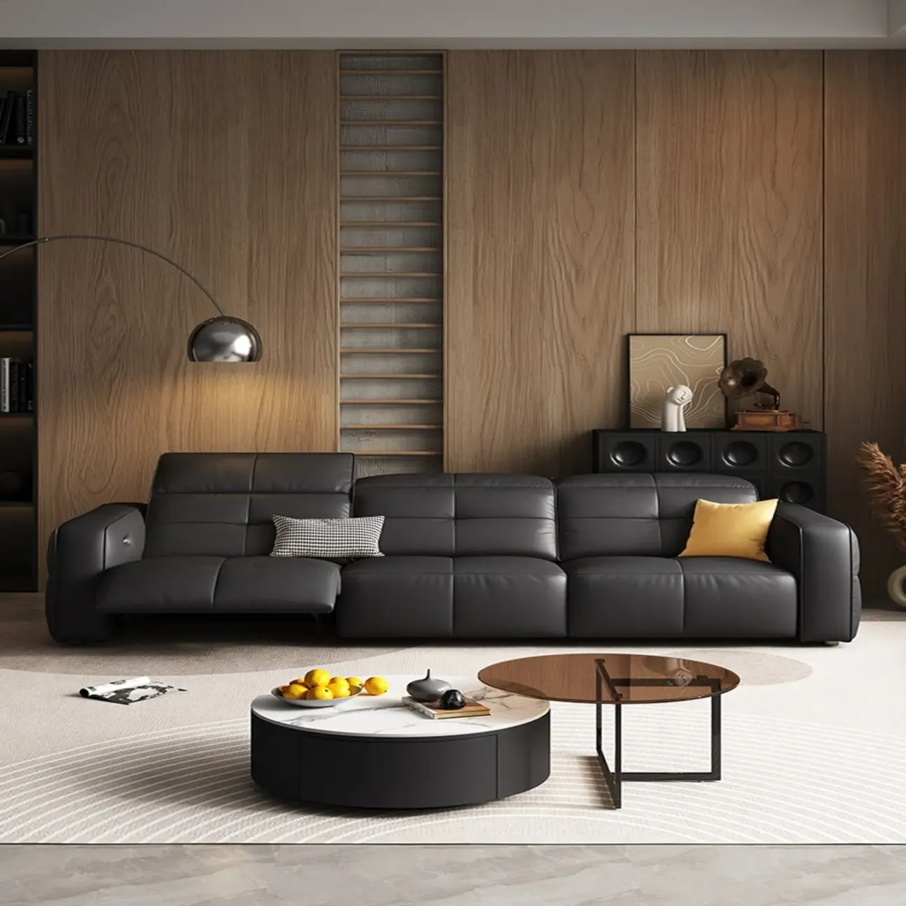 主图·-01 Globe Sofa - Italian Minimalist Genuine Leather Functional Sofa