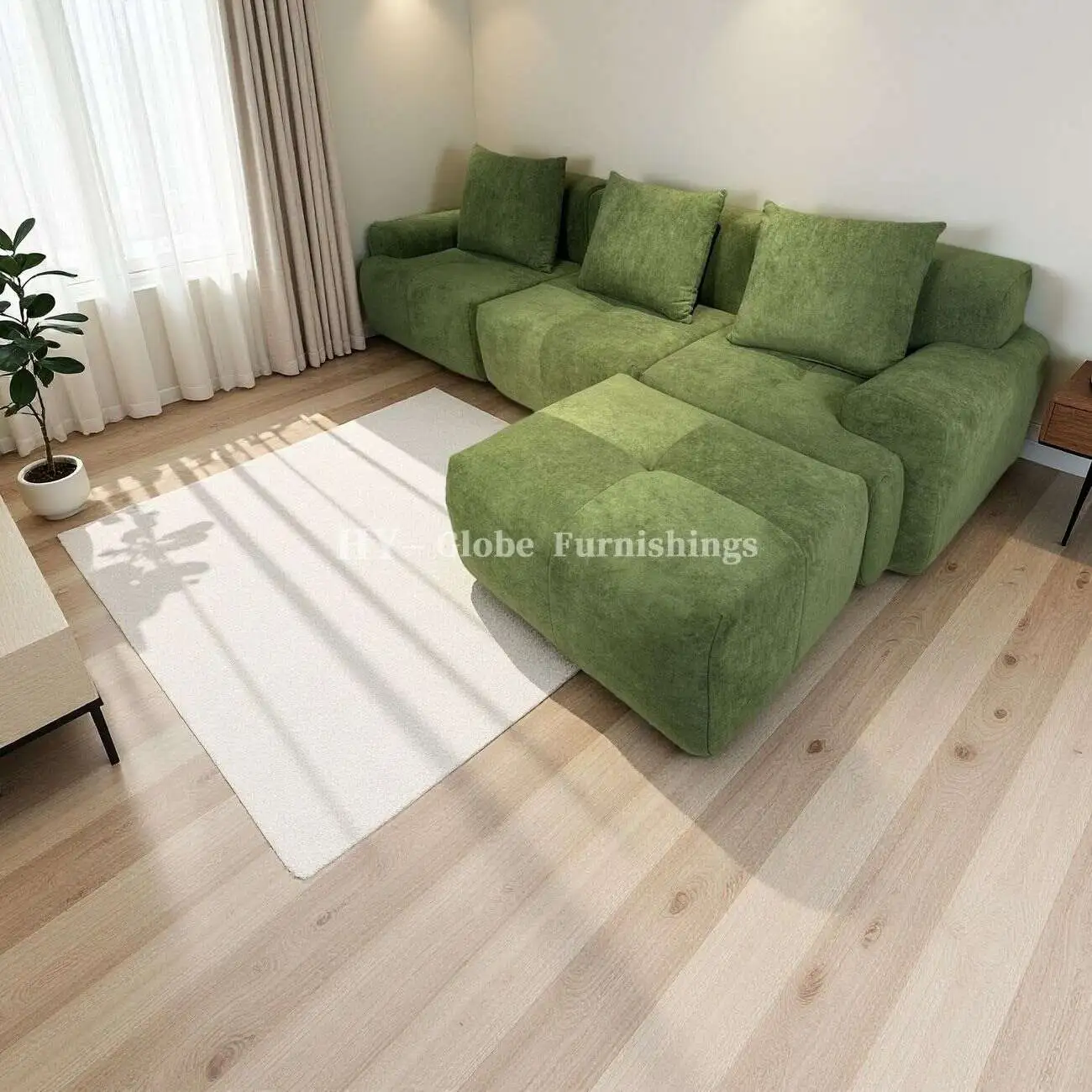 北欧经典-奶油_33734537_3 Globe Sofa - Irregular Modular Compression Sofa