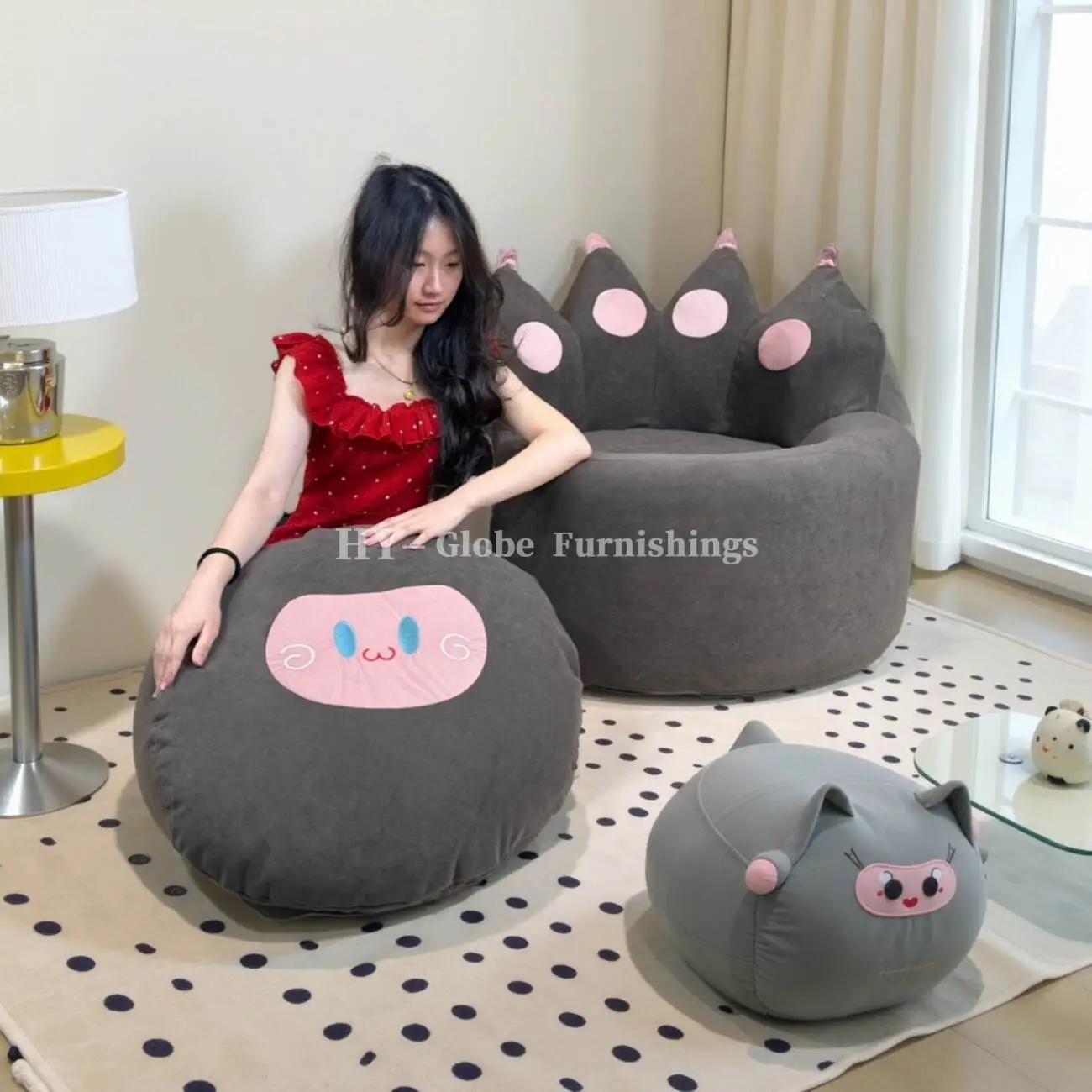 Globe Sofa - Monster Cute Claw Compressed Sofa 奶油家居_33732932_2