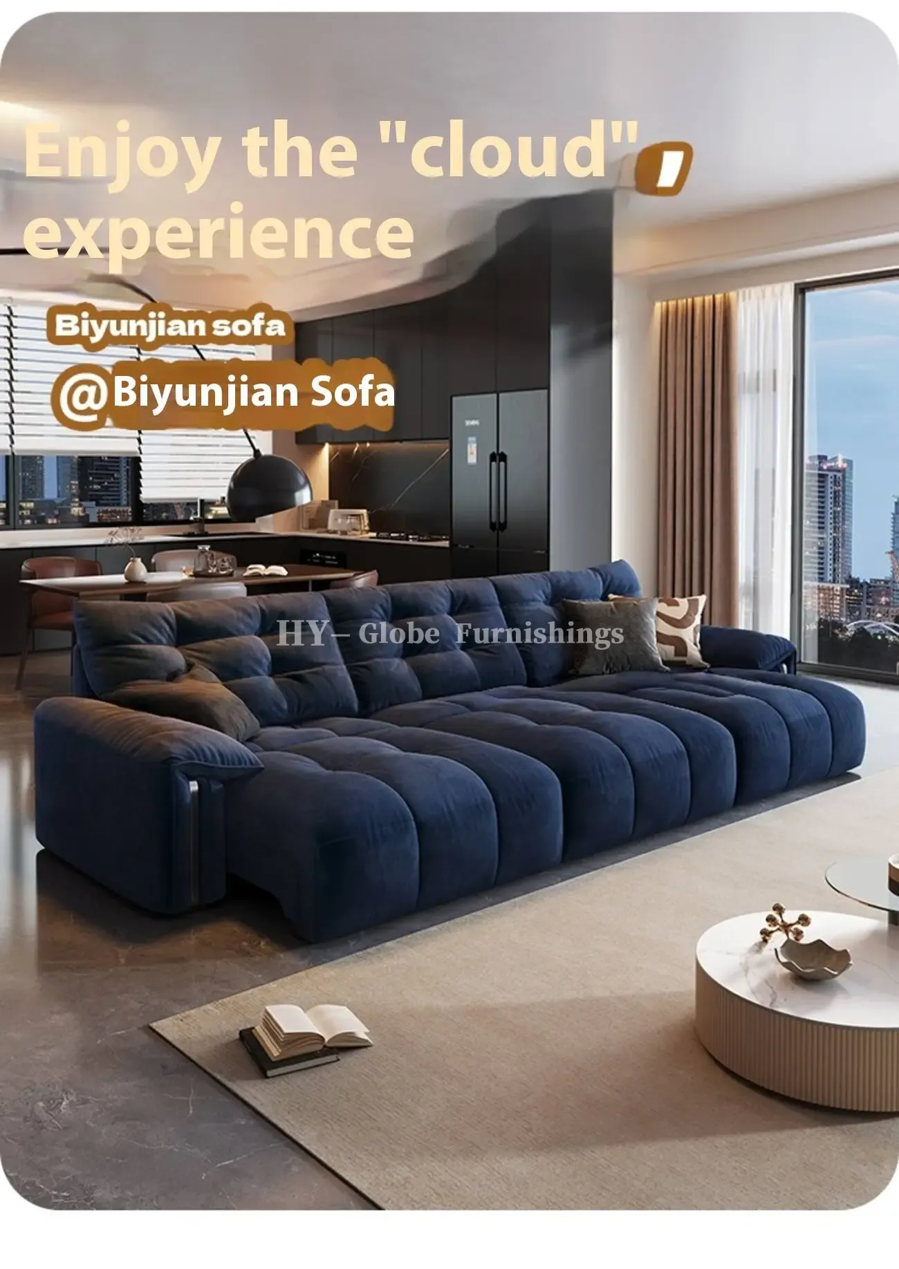 Globe Sofa - Cream folding and telescoping functional sofa