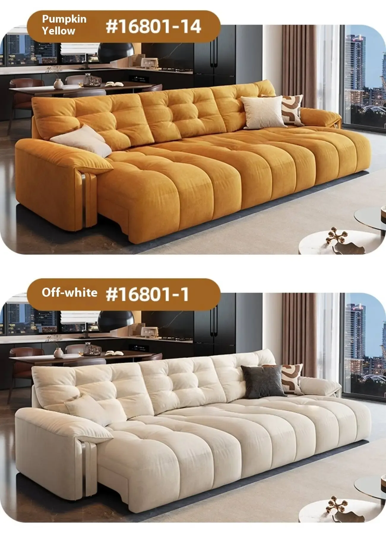 Globe Sofa - Cream folding and telescoping functional sofa