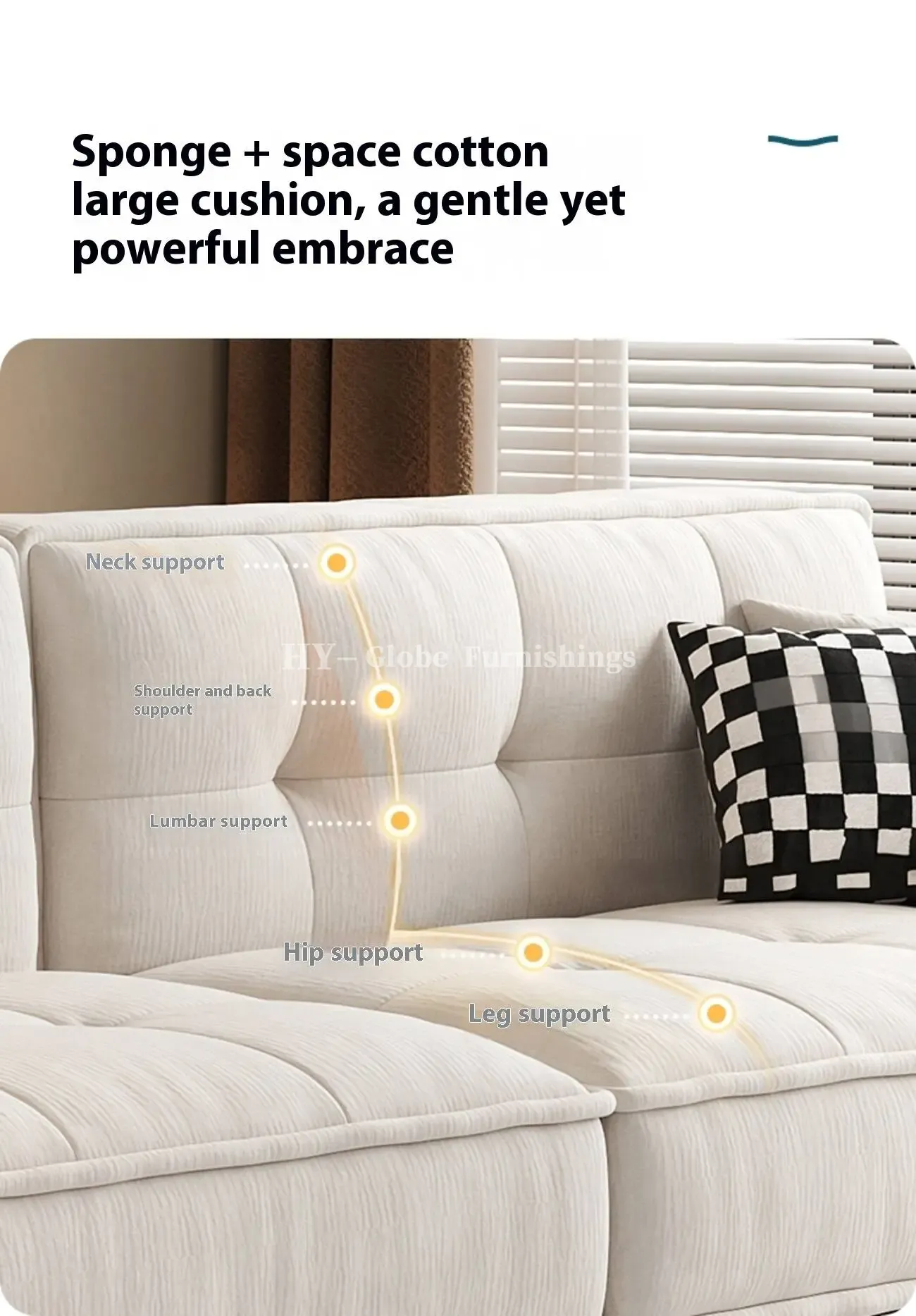 Globe Sofa - Nordic Cream Style Tech Wool Cloud Sofa