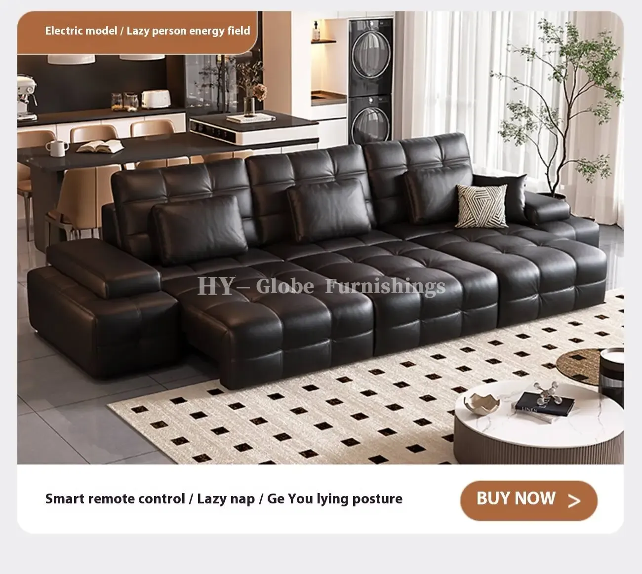Globe Sofa - Laurence Electric Multifunctional Leather Sofa