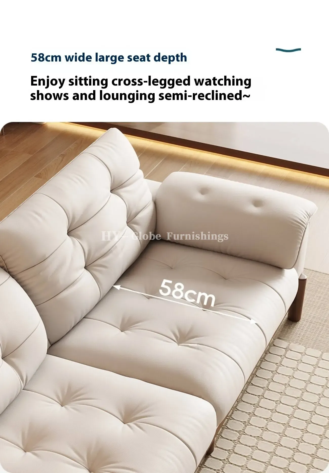Globe Sofa - Vintage Elegant Solid Wood Leather Sofa