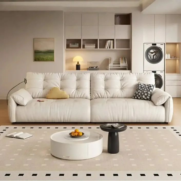 Globe Sofa - Cream Style Minimalist Rechargeable Leather Sofa Globe Sofa - Cream Style Minimalist Rechargeable Leather Sofa