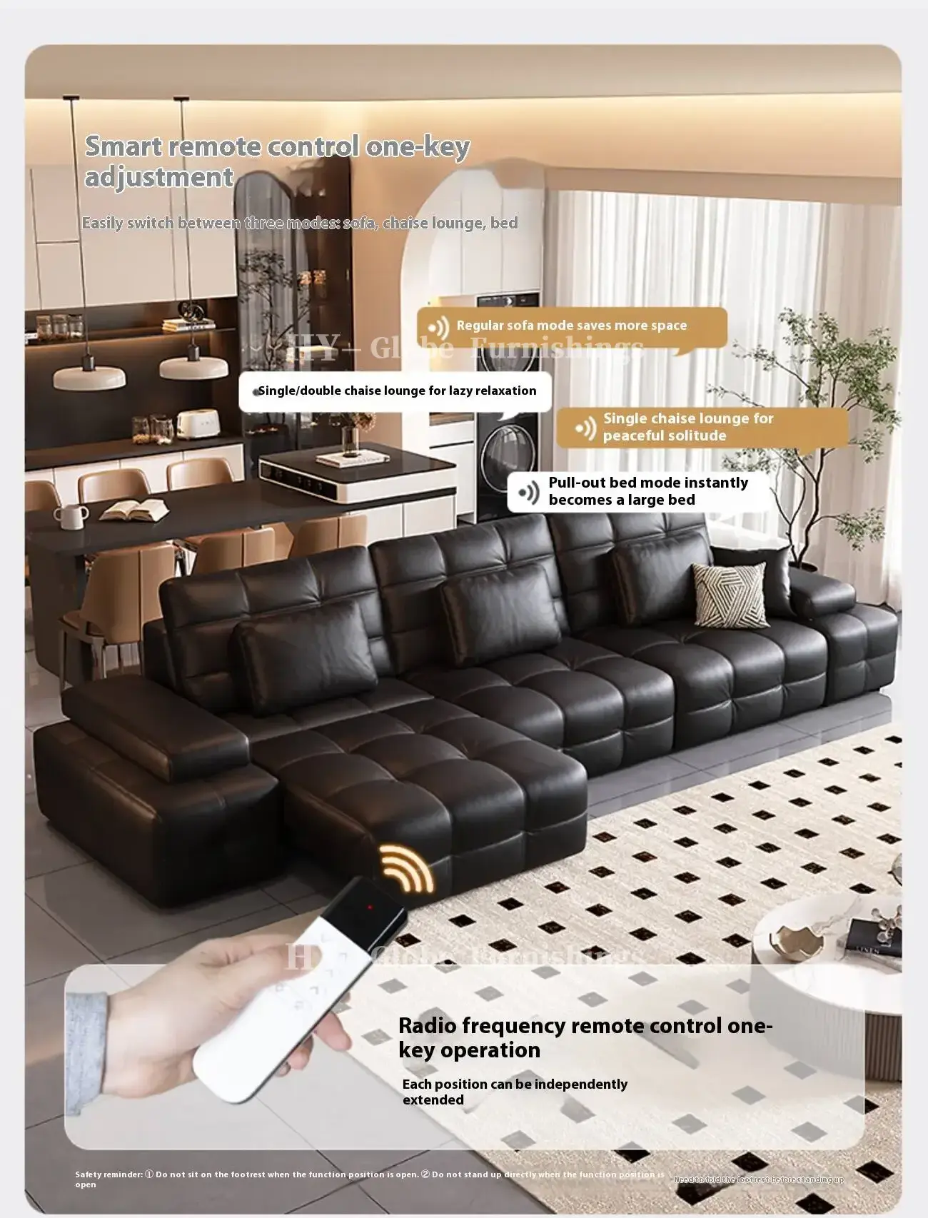 Globe Sofa - Laurence Electric Multifunctional Leather Sofa