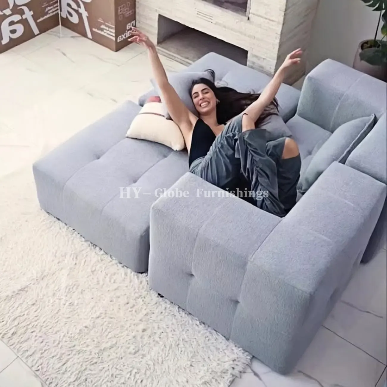 Globe Sofa - Vertical-flow tofu module compression sofa 详情-20