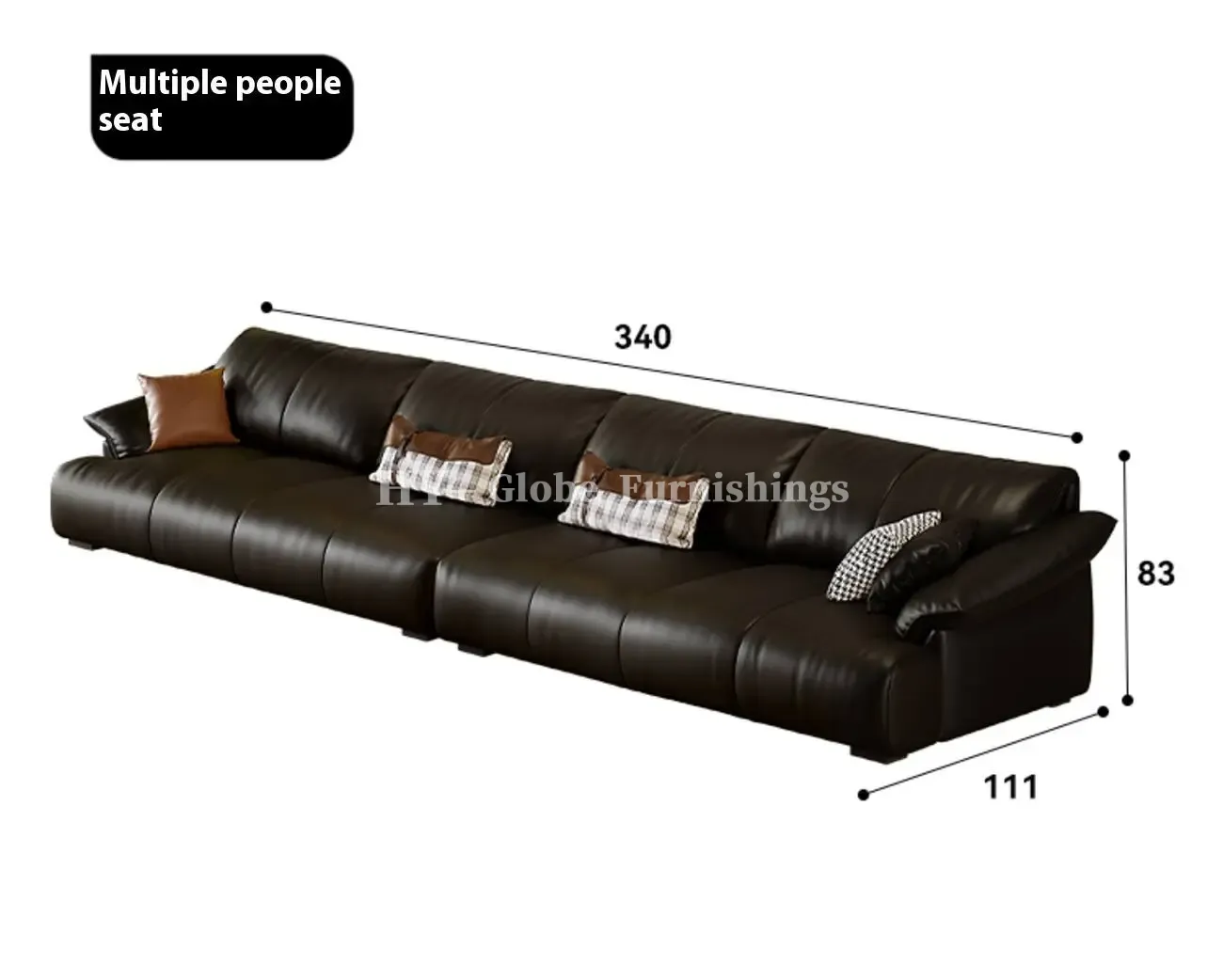 Globe Sofa - Italian-style luxury curved leather sofa 详情-41