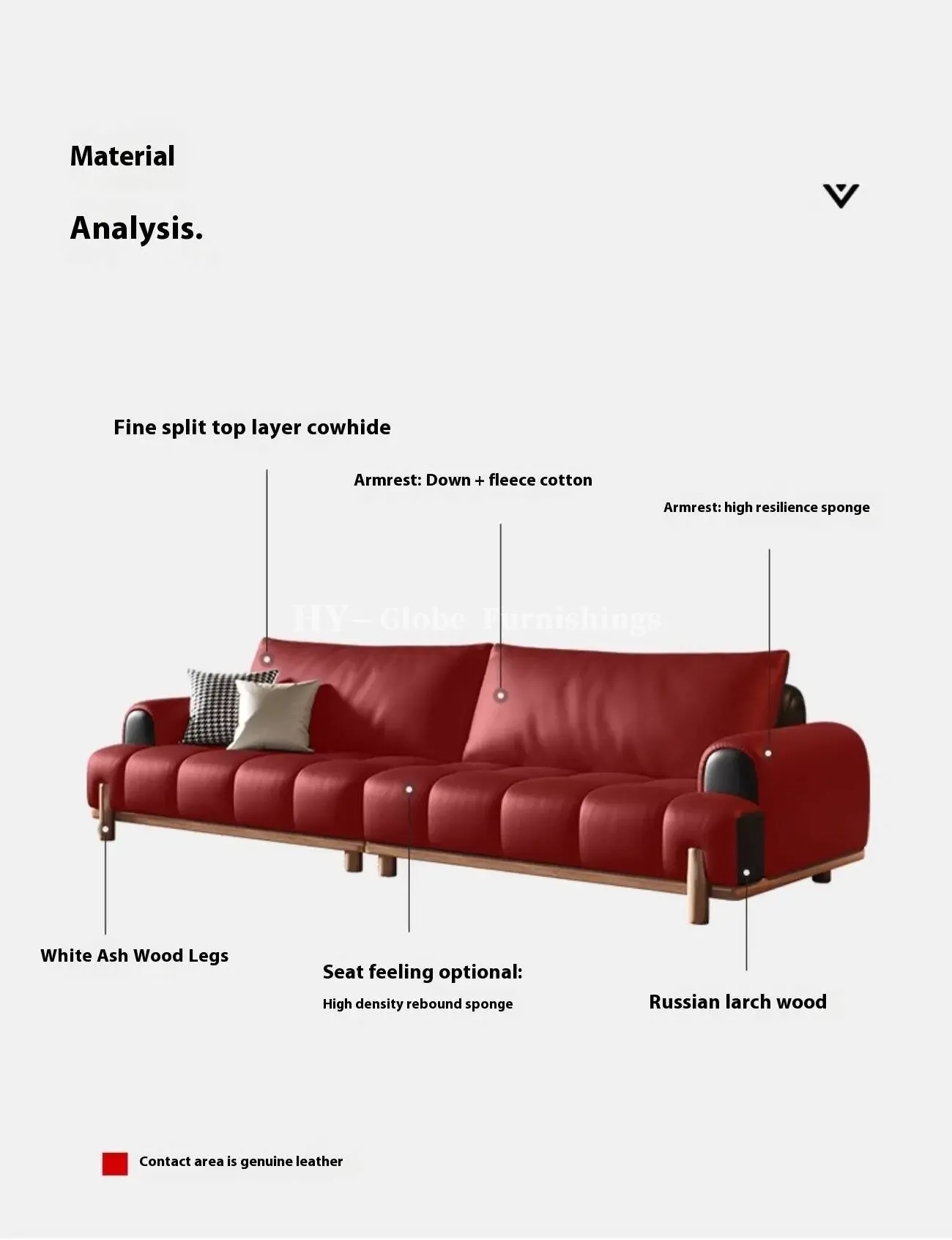 Globe Sofa - Black genuine leather cloud-shaped sofa