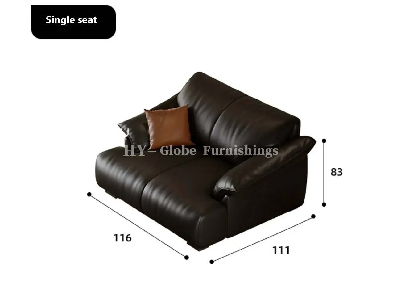 Globe Sofa - Italian-style luxury curved leather sofa 详情-44