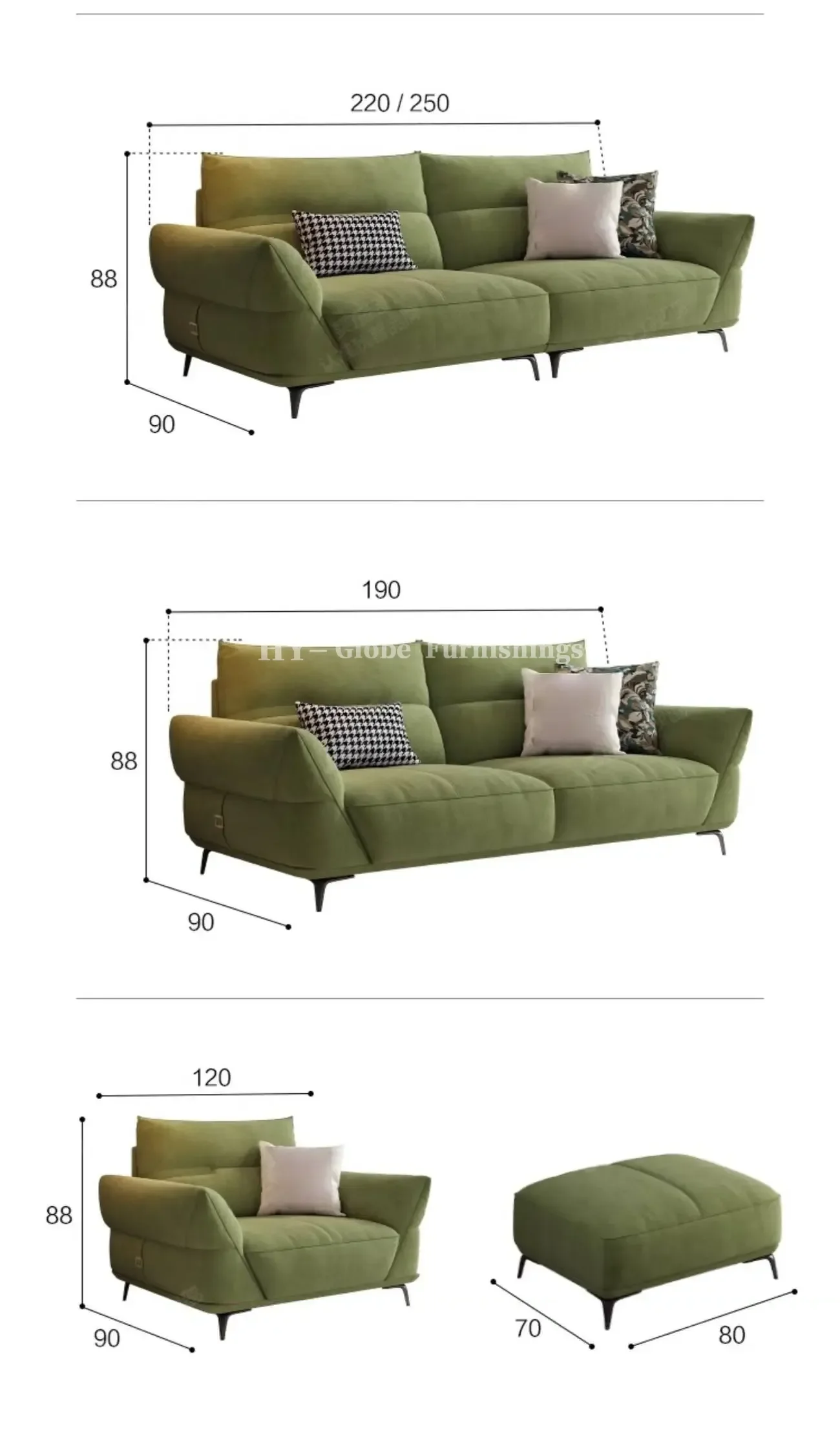 Globe Sofa - Cream-Style Tech Fabric Sofa