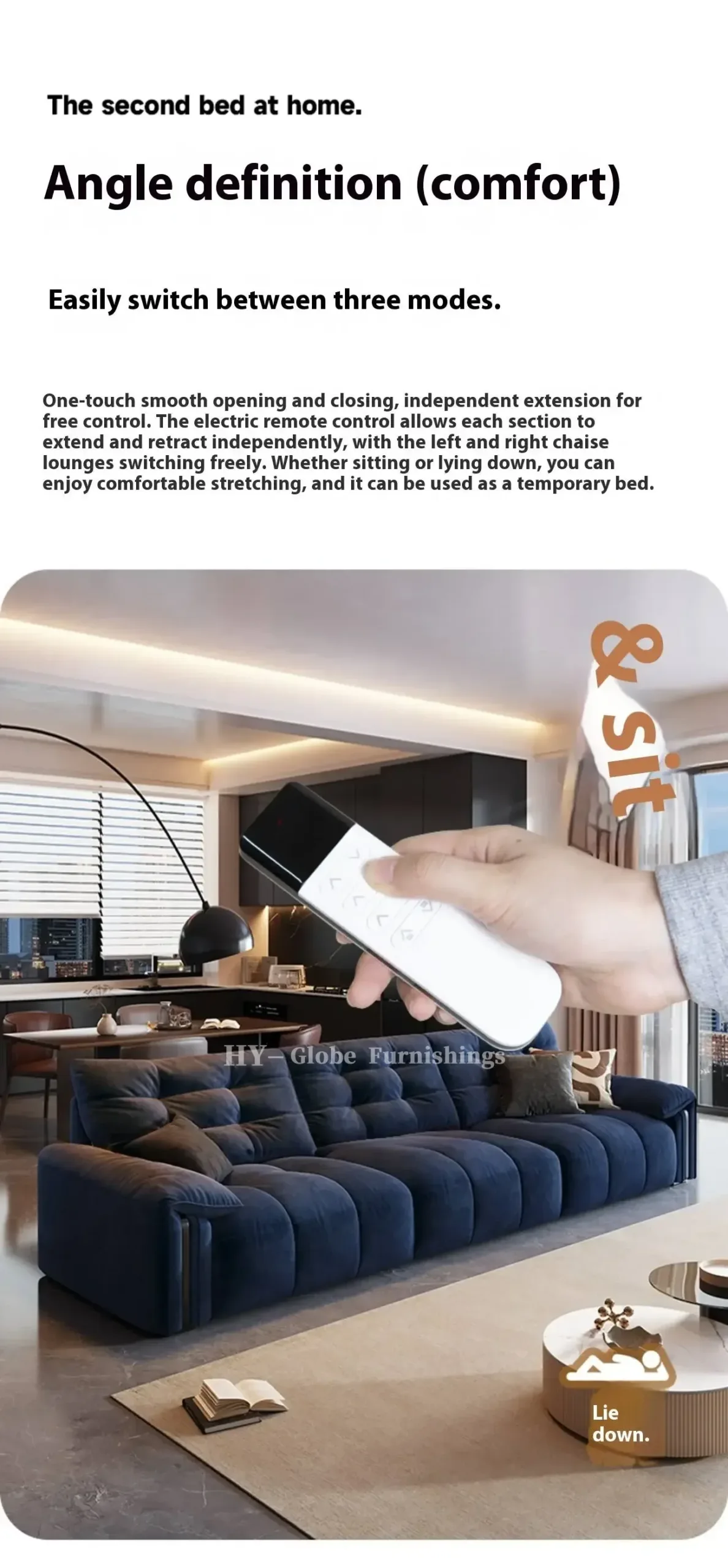 Globe Sofa - Cream folding and telescoping functional sofa