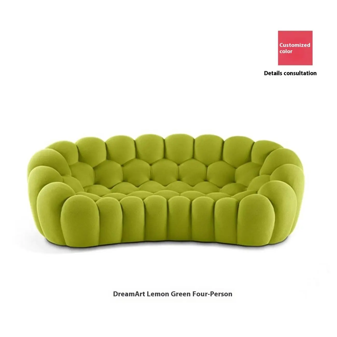 SKU-06-四人位柠檬绿色【24米】 Globe Sofa - Minimalist French Bubble Soccer Sofa