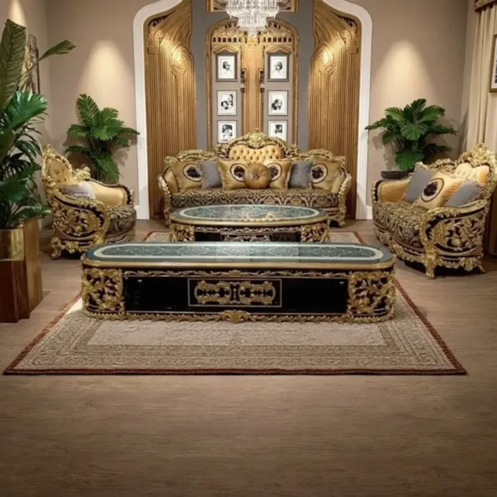Globe Sofa - French Court Solid Wood Carved Gold Foil Sofa Globe Sofa - French Court Solid Wood Carved Gold Foil Sofa