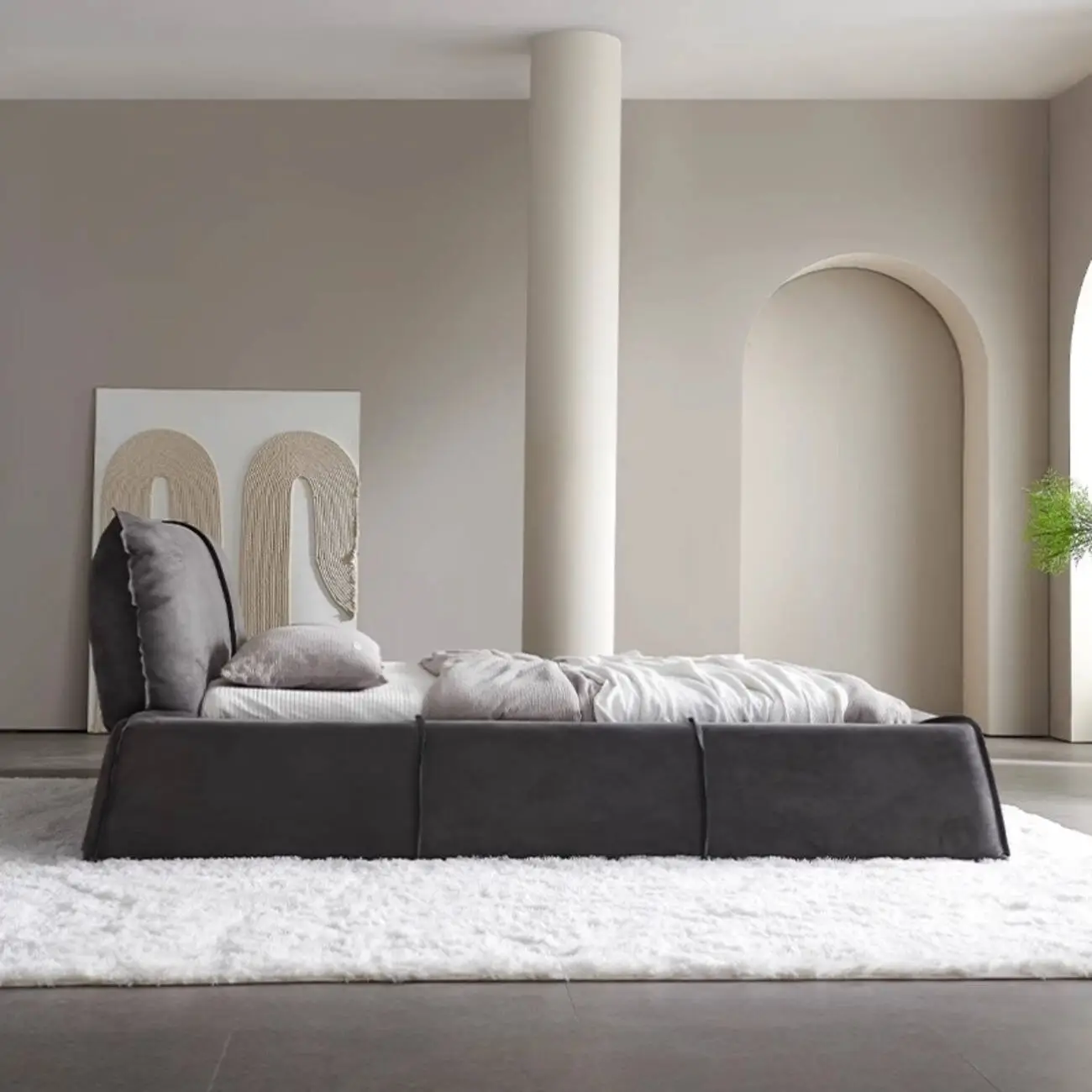 主图-004 Globe Sofa - Minimalist Design Microfiber Suede Fabric Paris Bed