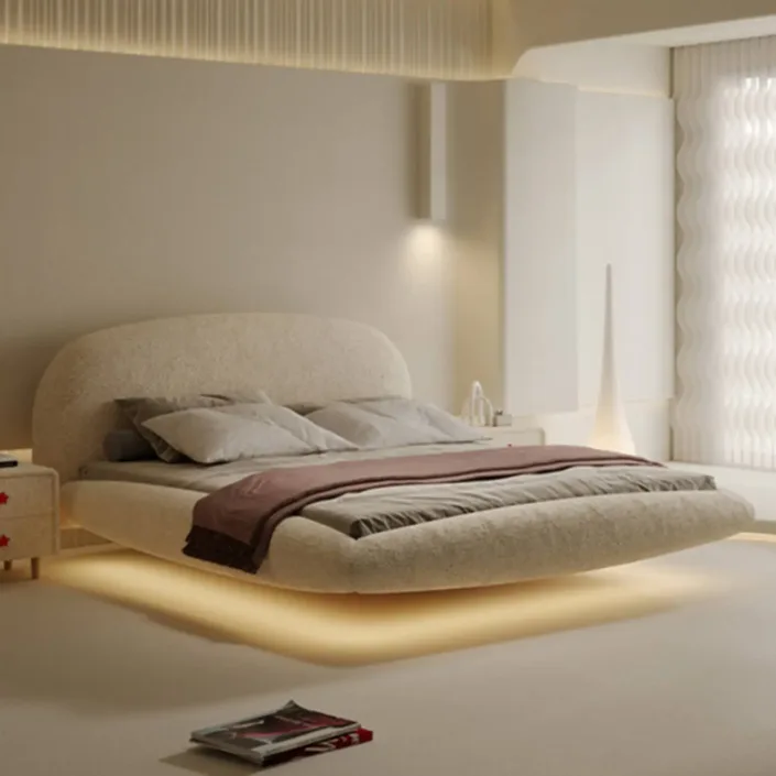 French Lambswool Cream Floating Bed