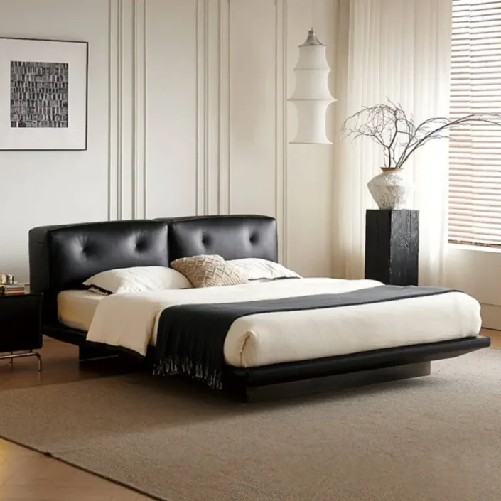 Dylan Italian Minimalist Genuine Leather Bed