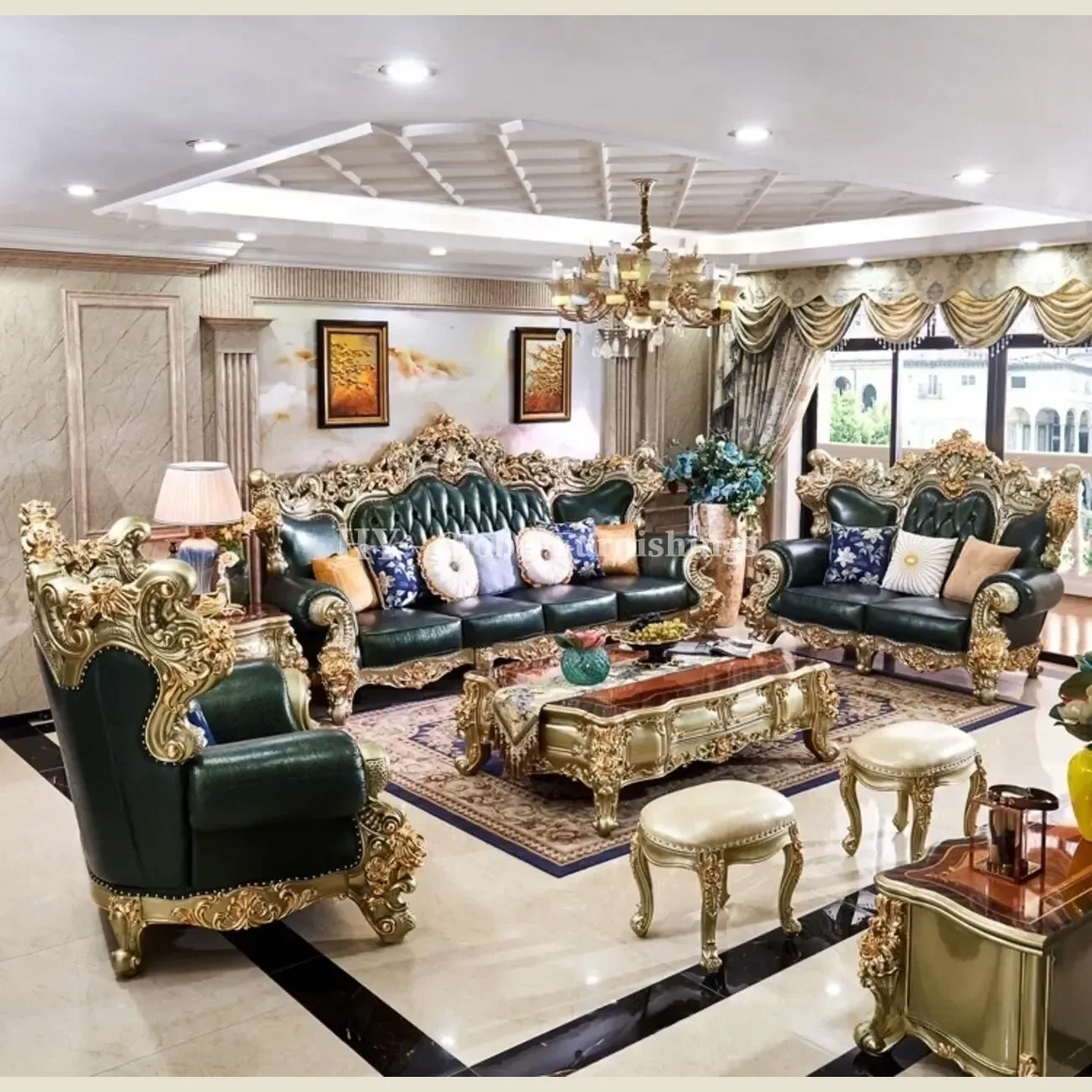 主图-01 Globe Sofa - European Luxury Top-Grain Cowhide Villa Sofa