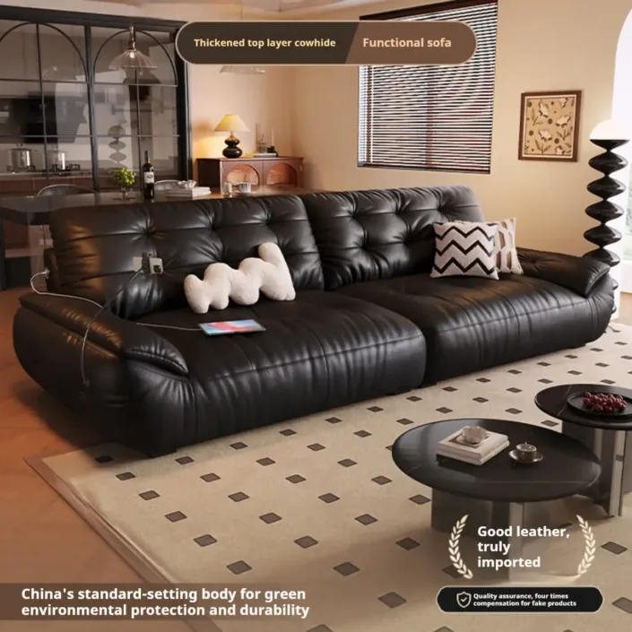Globe Sofa - Rechargeable Cloud-Shaped Genuine Leather Sofa Globe Sofa - Rechargeable Cloud-Shaped Genuine Leather Sofa