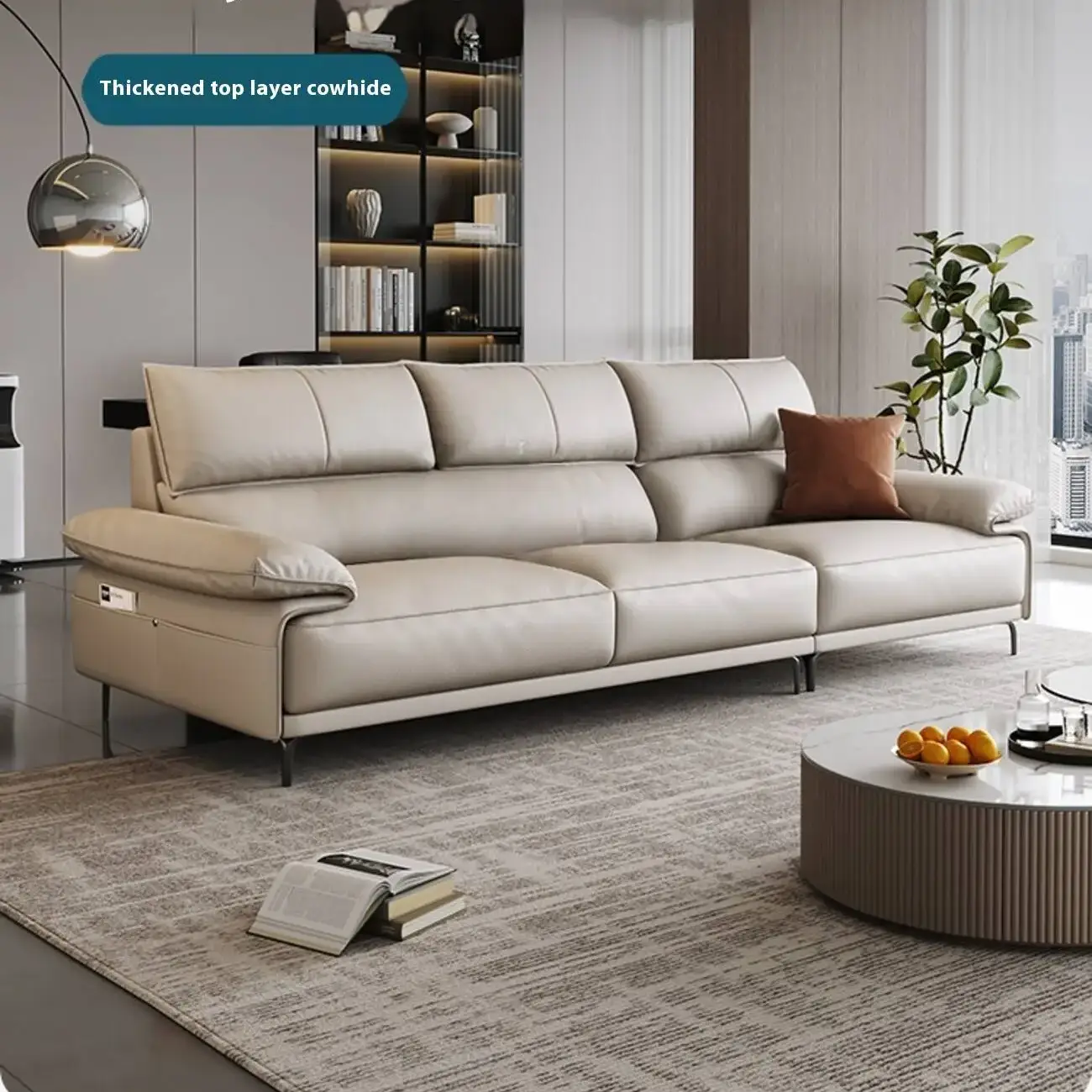主图-01 Globe Sofa - Italian Elegance and Light Luxury Leather Sofa