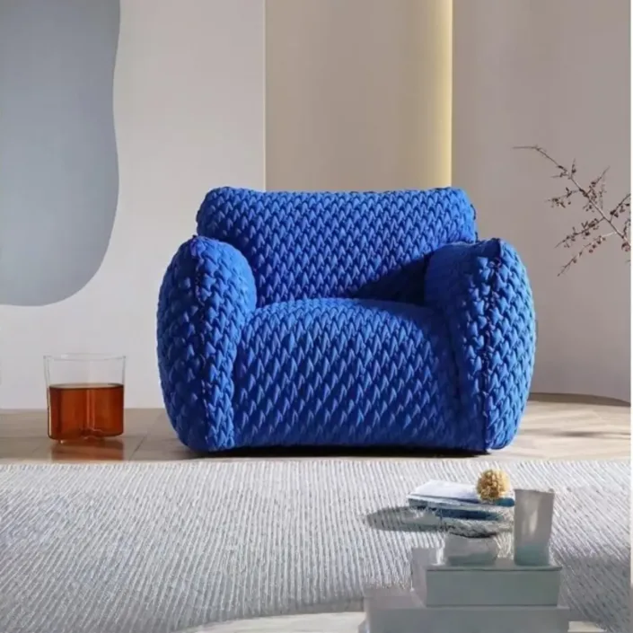Globe Sofa - Blue Fat Man Single Sofa Set Globe Sofa - Blue Fat Man Single Sofa Set
