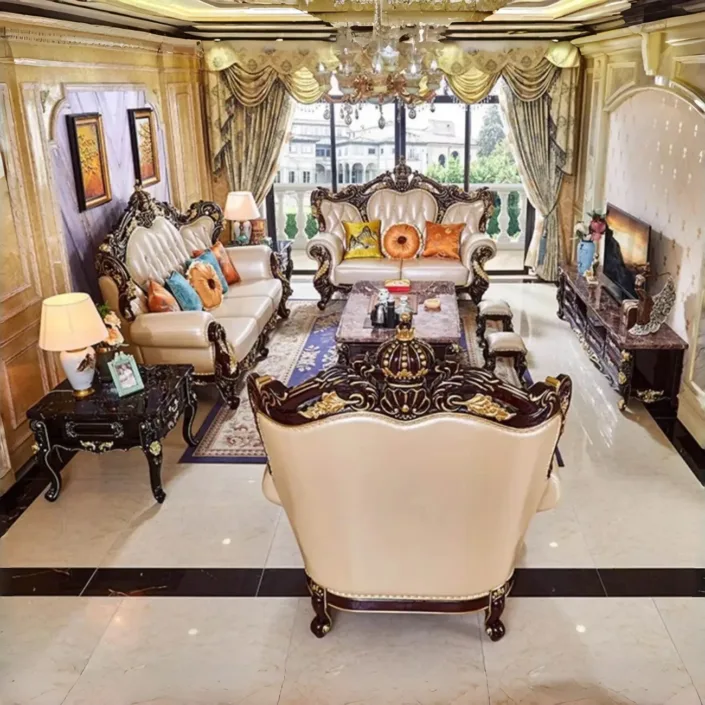 Globe Sofa - European Style Solid Wood Carved Crown Luxury Villa Sofa Globe Sofa - European Style Solid Wood Carved Crown Luxury Villa Sofa