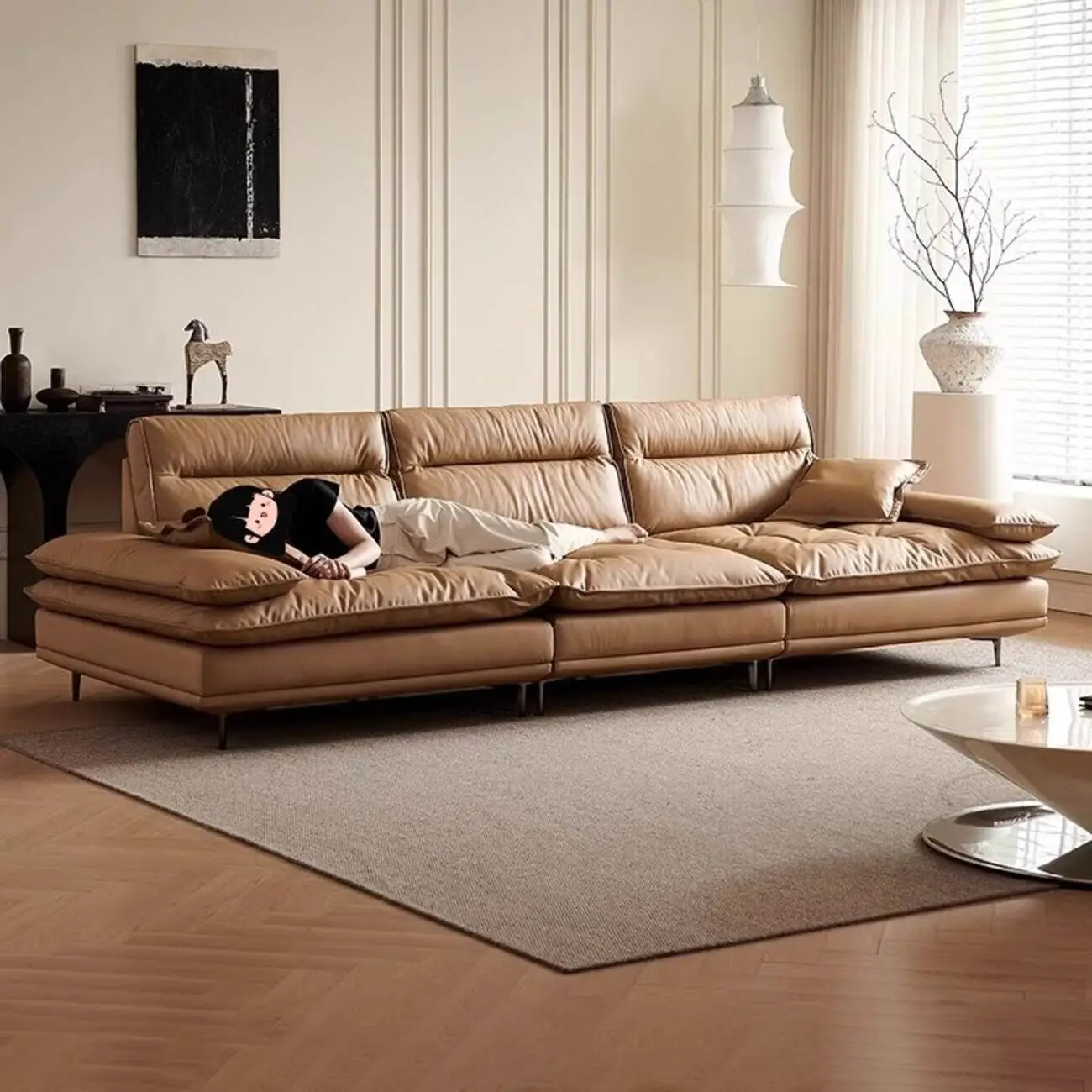 主图-02 Globe Sofa - Sailboat-inspired minimalist genuine leather sofa