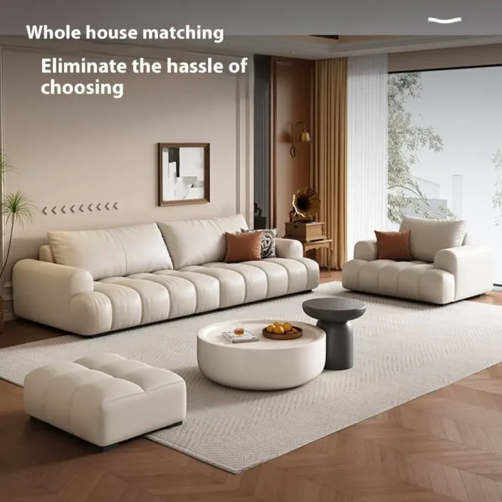 Globe Sofa - Pastry-shaped piano key genuine leather sofa Globe Sofa - Pastry-shaped piano key genuine leather sofa