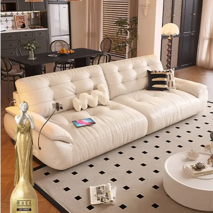 Globe Sofa - Rechargeable Cloud-Shaped Genuine Leather Sofa Globe Sofa - Rechargeable Cloud-Shaped Genuine Leather Sofa