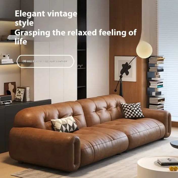 Globe Sofa - Vintage-style oil-waxed leather sofa Globe Sofa - Vintage-style oil-waxed leather sofa