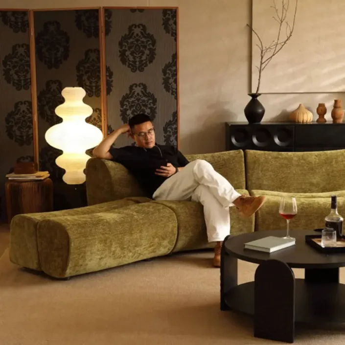 Globe Sofa - Designer Bamboo-Patterned Sofa Globe Sofa - Designer Bamboo-Patterned Sofa