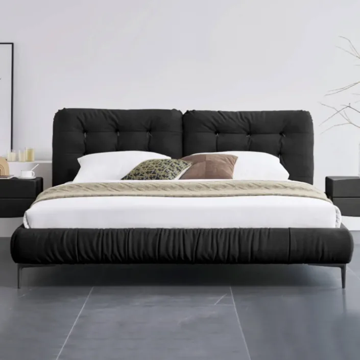 Globe Sofa - Italian Minimalist Frosted Fabric Cloud-Shaped High-Leg Bed Globe Sofa - Italian Minimalist Frosted Fabric Cloud-Shaped High-Leg Bed